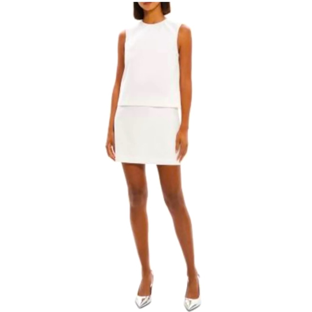Theory NWT Layered Ivory Mini Shift Dress SZ 4